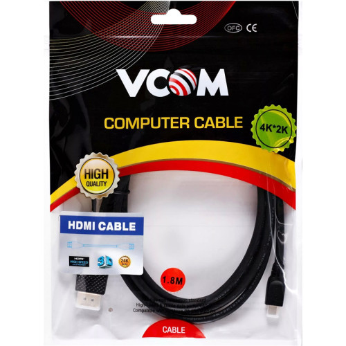 Кабель/ Кабель HDMI-19M --MicroHDMI-19M ver 2.0 1.8m VCOM <CG587-1.8M>