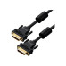 GCR Кабель PROF 5.0m DVI-D, черный, GOLD, ферритовые кольца, OD 8.5mm, 28 AWG, DVI/DVI, 25M/25M, двойной экран