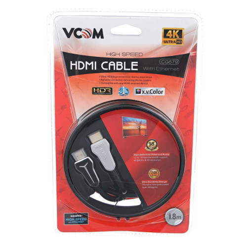 Кабель/ Кабель HDMI 19M/M,ver. 2.0, 4K@60 Hz 1.8m VCOM <CG579-1.8M>