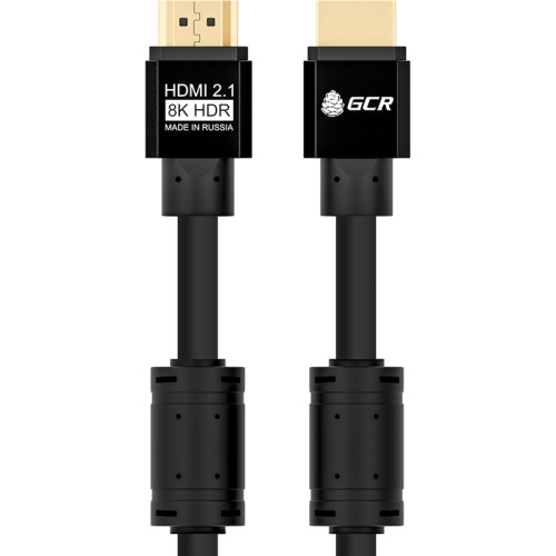 GCR Кабель 0.5m HDMI 2.1,черный, 8K 60Hz, 4K 144Hz, 0.5m, динамический HDR, 4:4:4, Ultra HD, 48.0 Гбит/с, 3 Х экран, ферритовые фильтры, GCR-53658