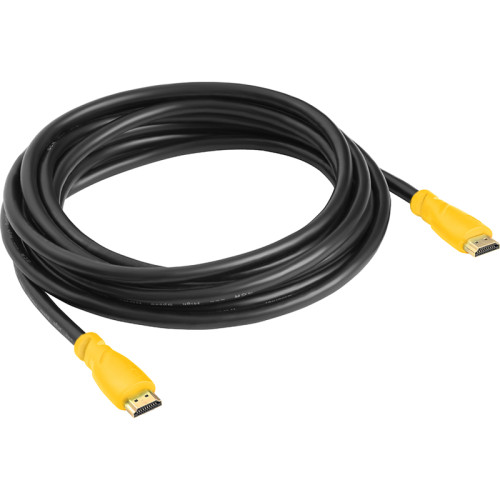 GCR Кабель 2.0m HDMI версия 1.4, черный, желтые коннекторы, OD7.3mm, 30/30 AWG, позолоченные контакты, Ethernet 10.2 Гбит/с, 3D, 4K GCR-HM340-2.0m, экран