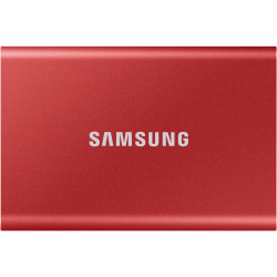 Внешние HDD и SSD/ Samsung External SSD T7, 1000GB, Type-C, USB 3.2 Gen2, R/W 1050/1000MB/s, 85x57x8mm, Metallic Red (12 мес.)