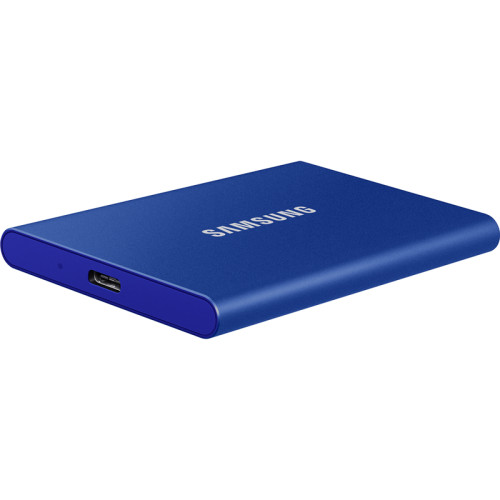 Внешние HDD и SSD/ Samsung External SSD T7, 1000GB, Type-C, USB 3.2 Gen2, R/W 1050/1000MB/s, 85x57x8mm, Indigo Blue (12 мес.)