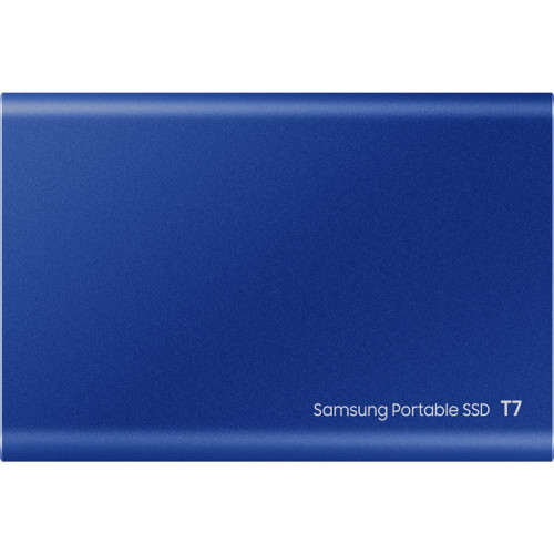 Внешние HDD и SSD/ Samsung External SSD T7, 500GB, Type-C, USB 3.2 Gen2, R/W 1050/1000MB/s, 85x57x8mm, Indigo Blue (12 мес.)