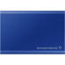 Внешние HDD и SSD/ Samsung External SSD T7, 500GB, Type-C, USB 3.2 Gen2, R/W 1050/1000MB/s, 85x57x8mm, Indigo Blue (12 мес.)