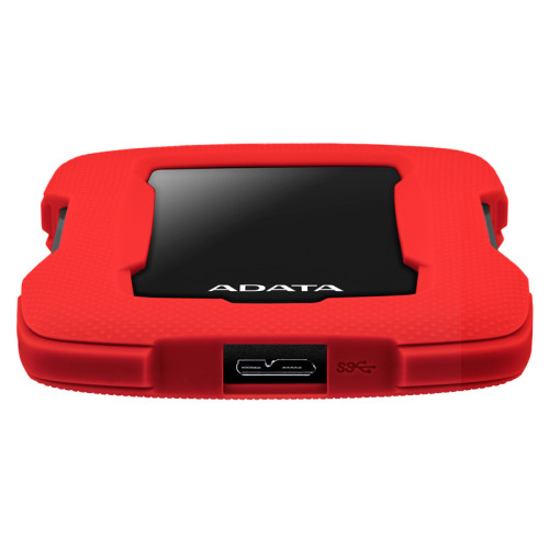 Внешний жесткий диск/ Portable HDD 1TB ADATA HD330 (Red), Silicone, USB 3.2 Gen1, 133x89x16mm, 190g /3 года/