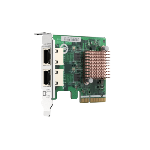 Сетевая карта/ QNAP QXG-2G2T-I225 2-port 2.5 GbE network expansion card, Controller I225-LM,  PCIe Gen2 x2, 3 x Brackets included (Full-height, Low-profile and Specialized for QNAP NAS)