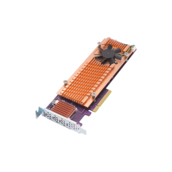 Плата расширения/ QNAP QM2-4S-240 Quad M.2 SATA SSD expansion card; supports up to four M.2 2280 formfactor M.2 SATA SSDs; PCIe Gen2 x4 host interface; Low-profile bracket pre-loaded, Low-profile flat and Full-height are bundled