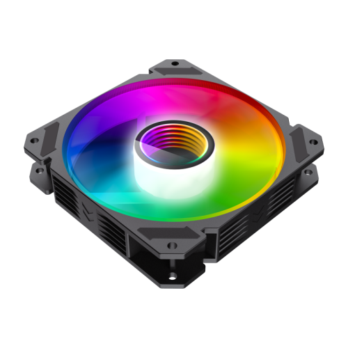 Кулер для корпуса ПК/ Gamemax FN-12Rainbow-C9-Infinity, 12CM ARGB Rainbow Infinity, frame with reflective design, 3pin+4Pin connector