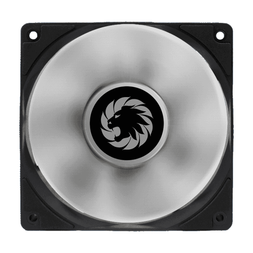 Кулер для корпуса ПК/ Gamemax GMX-WFBK-WT, 12CM black fan, white blade, 3pin+4Pin connector