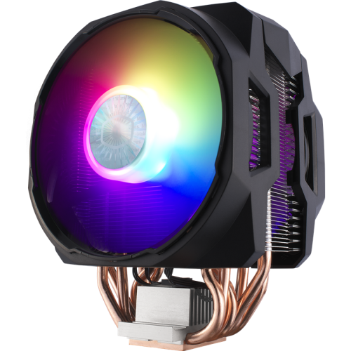 Кулер для процессора/ Cooler Master MasterAir MA610P (180W, 4-pin, 170.4mm, tower, Al/Cu, ARGB, fans: 2x120mm/62CFM/27dBA/1800rpm, 1200/115X/2066/2011-V3/2011/AM4/AM3/AM3+/AM2/AM2+/FM2/FM2+/FM1, ARGB Controller, 1700/AM5 only with bracket)