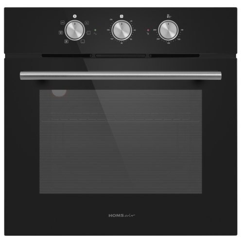 Шкаф духовой электрический HOMSair/ электрический, встраиваемый, механическое управление, 60 л., конвекция, гриль, таймер, черный