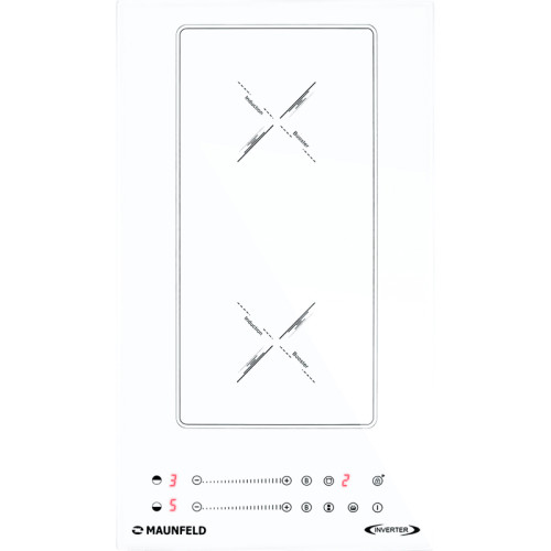 Индукционная варочная панель/ Индукционная варочная панель, домино, таймер, бустер, объединение зон, белый