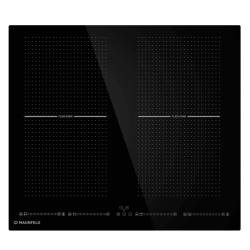 Встраиваемые индукционные панели MAUNFELD/ Индукционная варочная панель, 60 см, 4 конфорки, Flex Zone, слайдерное управление, технология непрерывного нагрева, таймер, быстрый нагрев, автоматическое выключение, блокировка панели, режим паузы, черный цвет