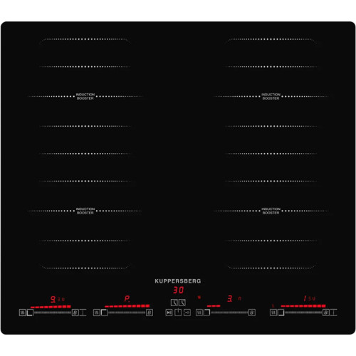 Встраиваемая электрическая панель Kuppersberg/ 60 см, индукция, 4 конфорки, Flexi-zone, черный цвет