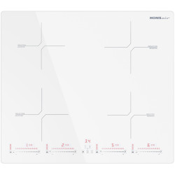 Встраиваемая варочная панель HOMSAir/ Индукционная варочная панель HOMSair HIC64SWH, 60 см, 4 конфорки, мощность конфорок 2000, 2000, 1200, 1200 Вт, сенсорное управление, бустер, автоматическое выключение, 9 уровней мощности, блокировка панели, таймер, бе