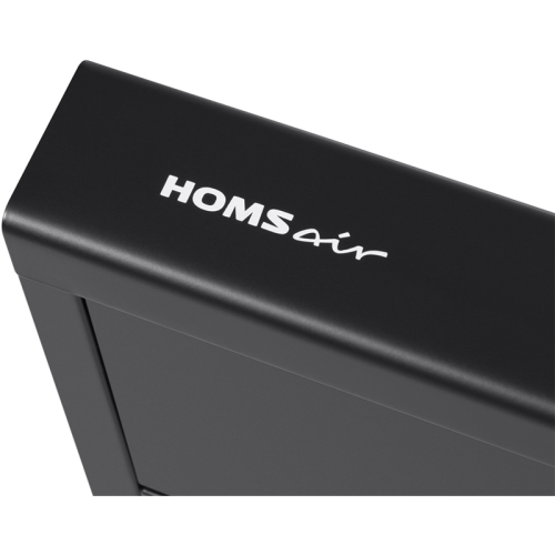 Вытяжка HOMSair HORIZONTAL 60 Black/ подвесная, ползунковое управление, 3 скорости, 420 м3/ч, до 12 м2, 45 дБ, светодиодное LED-освещение, угольный фильтр CF152 (H) 1 шт, ШхДхВ: 600х465х80 мм, черный