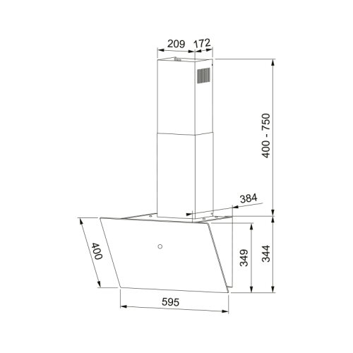 Вытяжка Franke/ Best, Вытяжка наклонная REFLECT 60 WH, 60 см, 750 м3/ч, сенсорное управление, LED освещение, 66 дБ, Угольный фильтр Ф-10 (опция), цвет белый