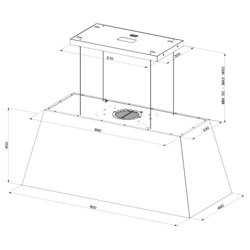 Островная вытяжка Faber/ BEST, Островные CHLOE XL ISOLA CAST IRON F110