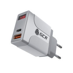 GCR Сетевое зарядное устройство на  2 USB порта (QC 3.0 + PD 3.0 ), белый, GCR-52885