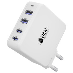 GCR Сетевое зарядное устройство 100W, 2 USB + 2 TypeC, GaN Tech Quick Charger, PD 3.0, белый