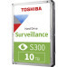 Жесткий диск/ HDD Toshiba SATA3 10Tb Surveillance S300 7200  256Mb 1 year warranty (replacement WD102PURZ,WD101PURZ,WD101PURP)