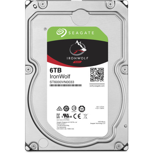 Жесткий диск/ HDD Seagate SATA3 6Tb IronWolf NAS 7200 256Mb