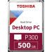 Жесткий диск/ HDD Toshiba SATA3 500Gb 7200 64Mb (P300) 1 year warranty